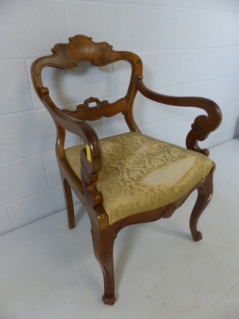 Continental possibly Danish armchair on scroll feet with seat in need of restoration - Bild 2 aus 4