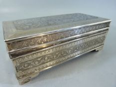 Silver Islamic style jewellery box. Approx Weight - 357.2g