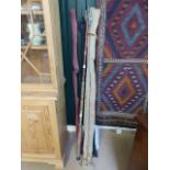 Four vintage fishing rods - Edgar Sealey 'Sea Wolf', An Edgar Sealey cane rod, Leeda carbon fibre