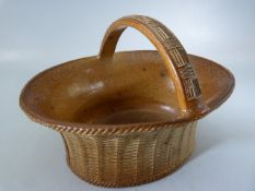 Staffordshire saltglaze basket in the style of Brampton