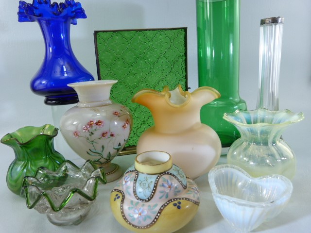 Antique glassware - to include Loetz, Silver topped bud vase and coloured glass etc also to - Image 2 of 6