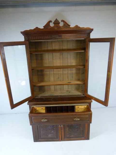 Mahogany Secretaire with glazed bookcase over - Bild 3 aus 8