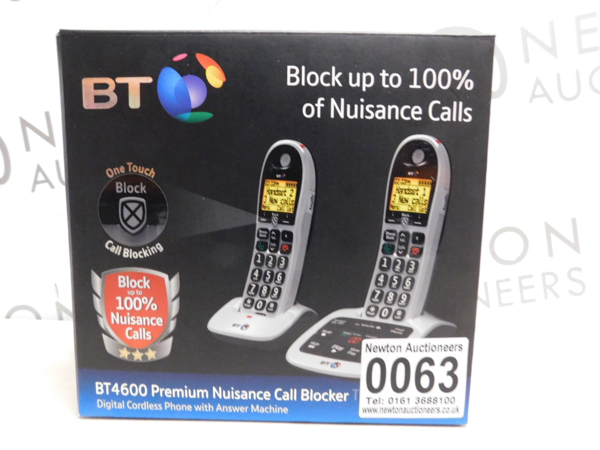 1 BOXED BT4600 PREMIUM NUISANCE CALL BLOCKER TWIN DIGITAL CORDLESS ANSWER PHONE RRP £89.99