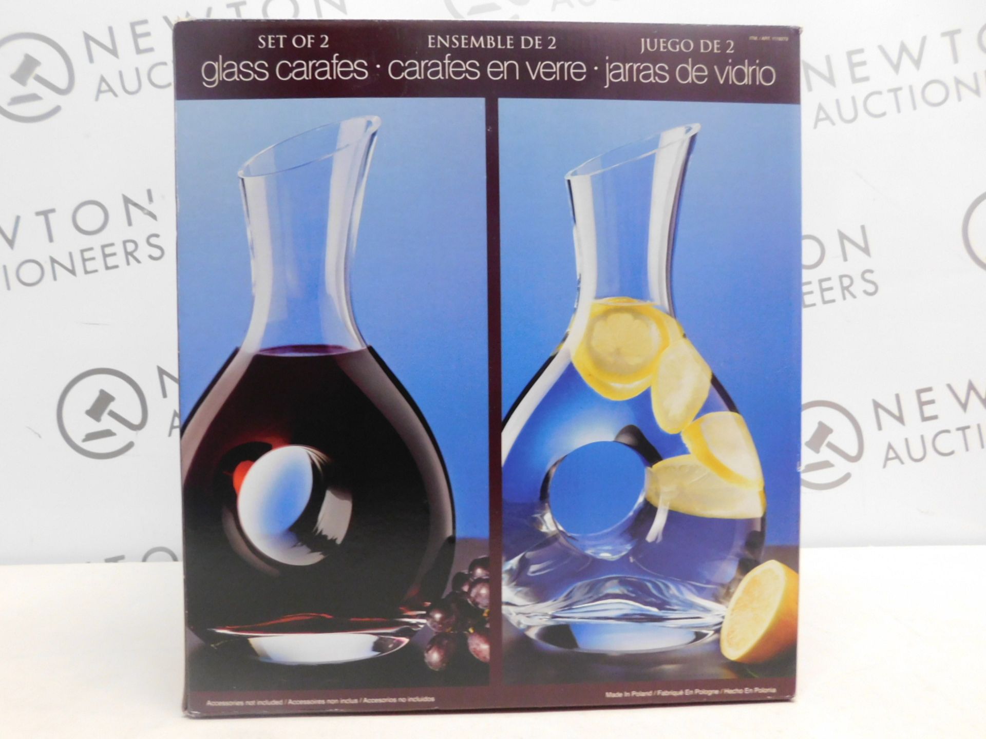 1 BOXED SET OF 2 GLASS CARAFES RRP £29.99