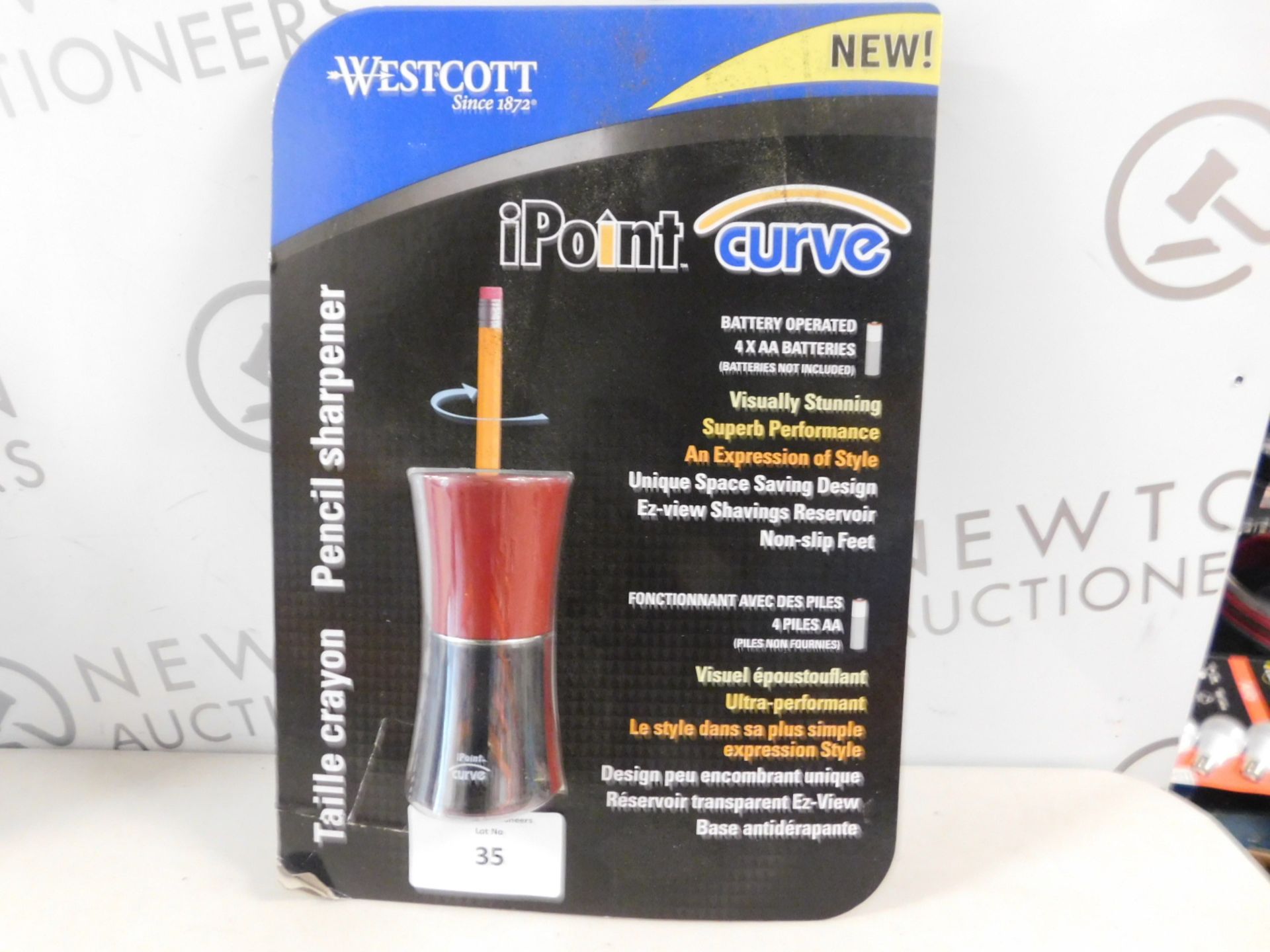 1 PACK OF IPOINT CURVE BATTERY OPERATED PENCIL SHARPENER RRP £24.99