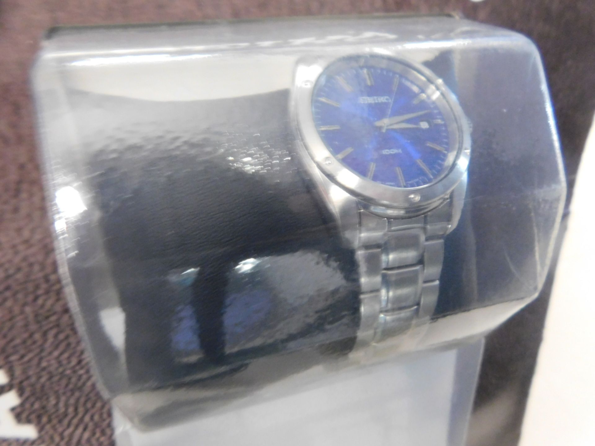 1 SEALLED SEIKO BLUE DIAL STAINLESS STEEL MENS WATCH MODEL SGEF77 RRP £199