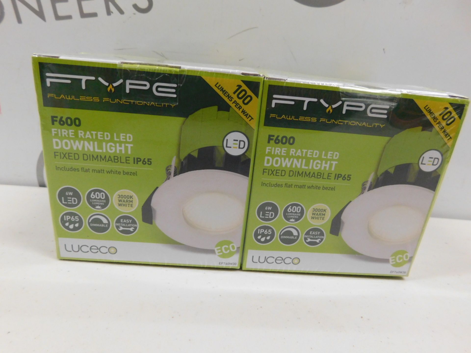 1 BRAND NEW SEALED PACK OF 2 FTYPE F600 FIRE RATED LED DOWNLIGHT RRP £29.99