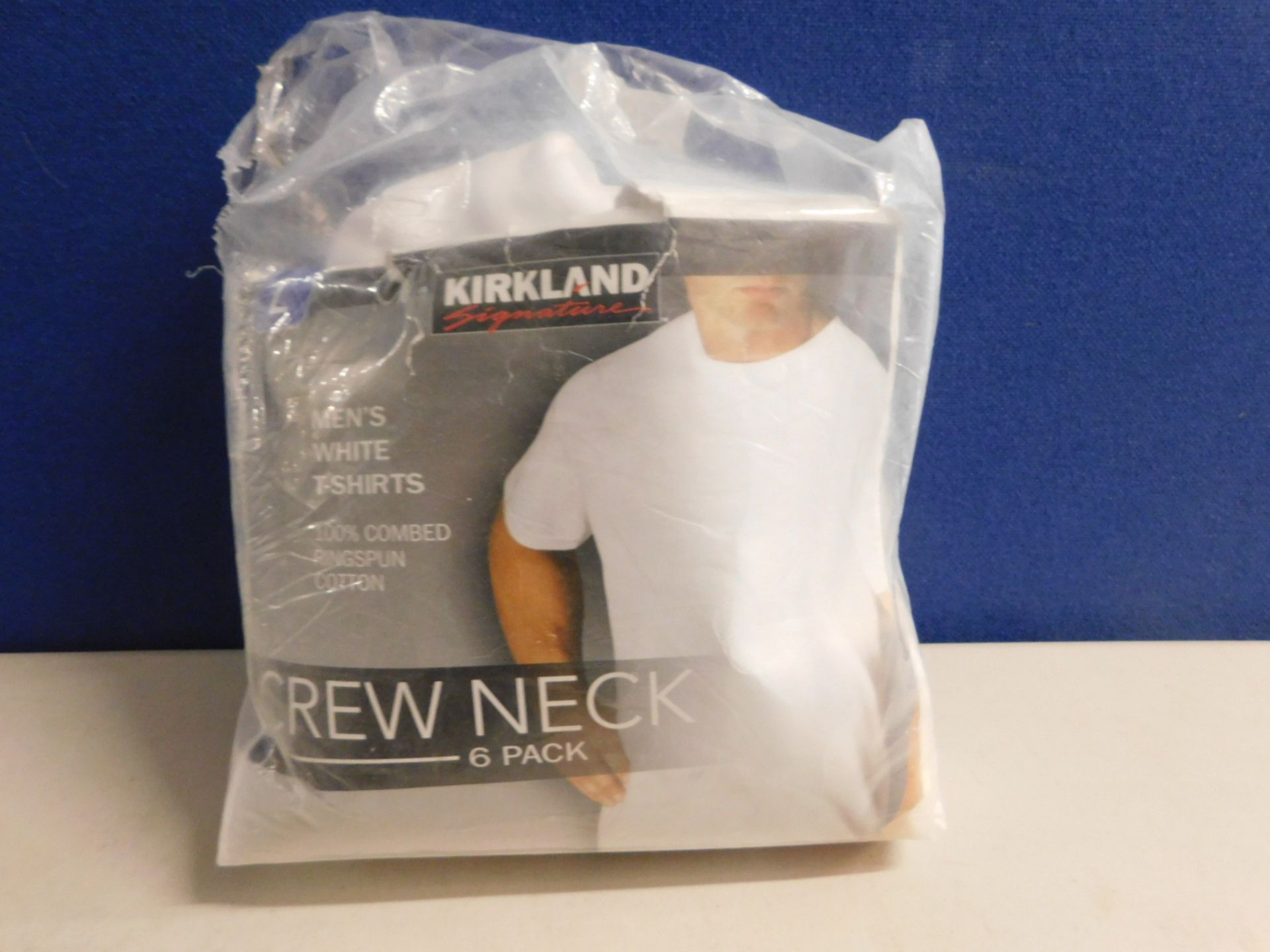 1 PACK OF 4 KIRKLAND SIGNATURE WHITE COTTON CREW NECK T-SHIRTS SIZE L RRP £29.99