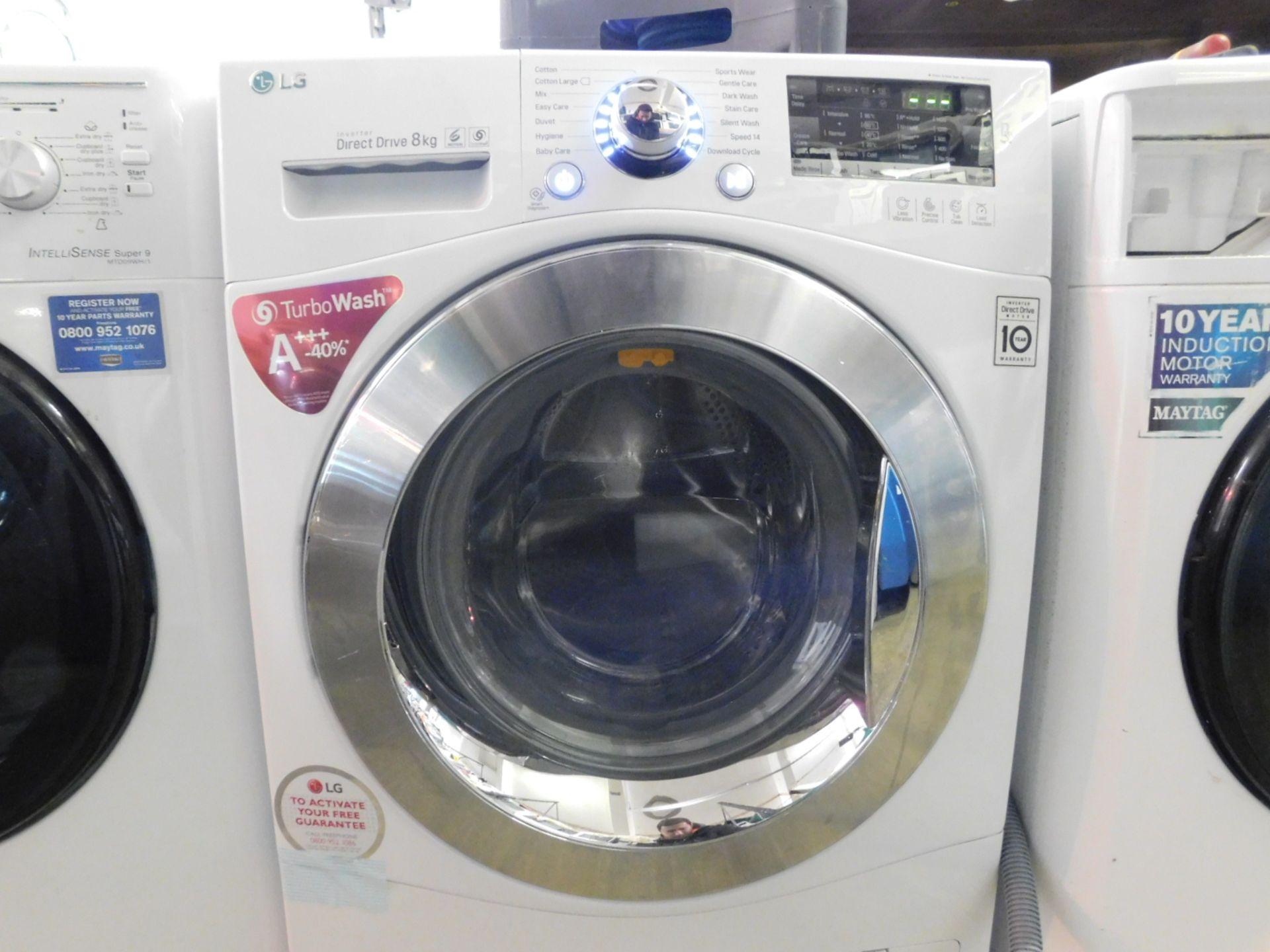 1 LG INVERTER DIRECT DRIVE 8KG A+++ WASHING MACHINE WITH TURBO WASH RRP £549