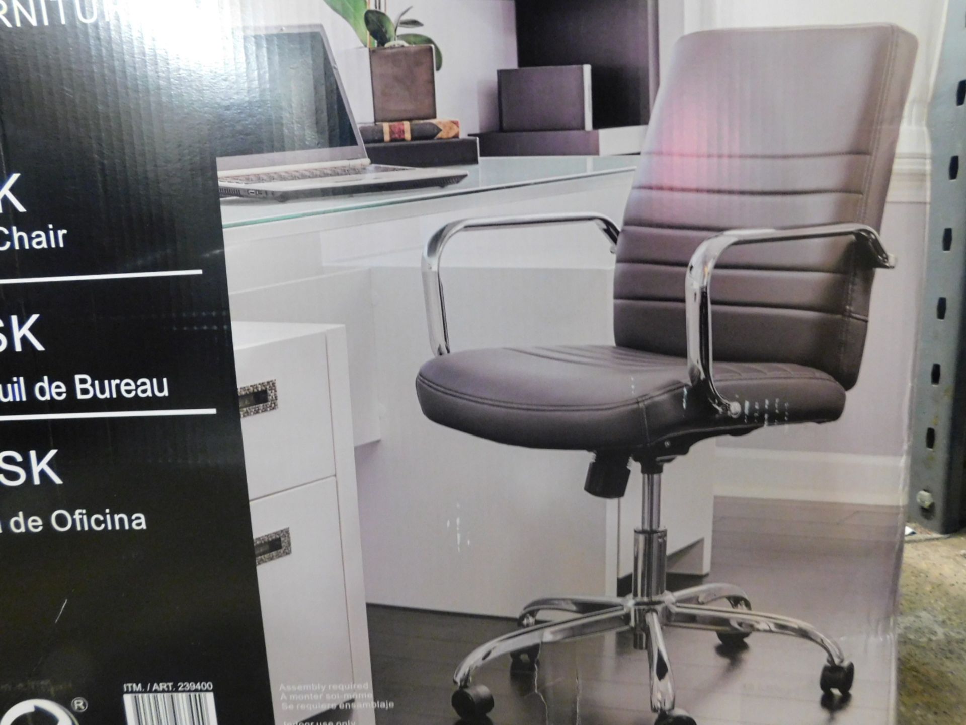 1 BOXED GLOBAL FURNITURE TASK OFFICE CHAIR IN LIGHT GREY RRP £99.99