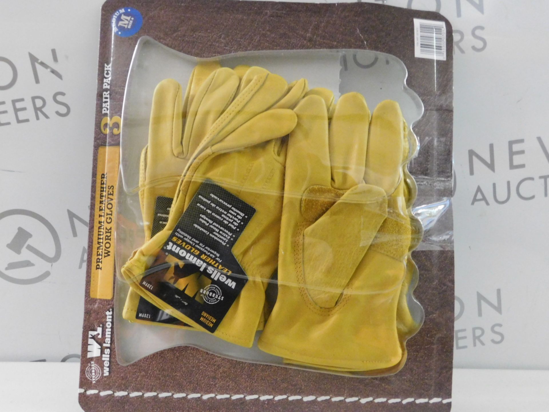 1 PACK OF 3 PAIRS OF WELLS LAMONT PREMIUM WORK GLOVES SIZE M RRP £44.99