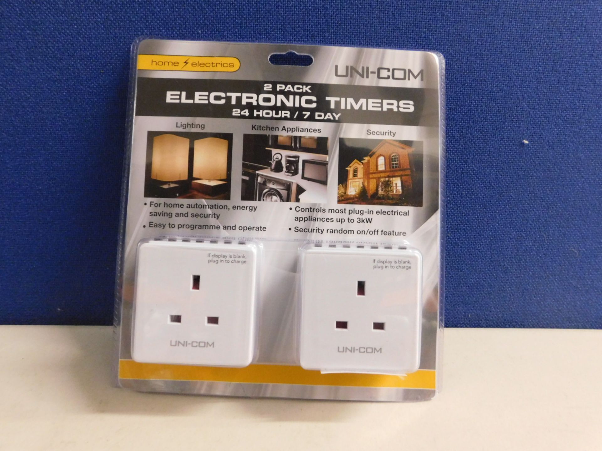 1 PACK OF 2 UNI-COM ELECTRONIC TIMER PLUGS RRP £24.99