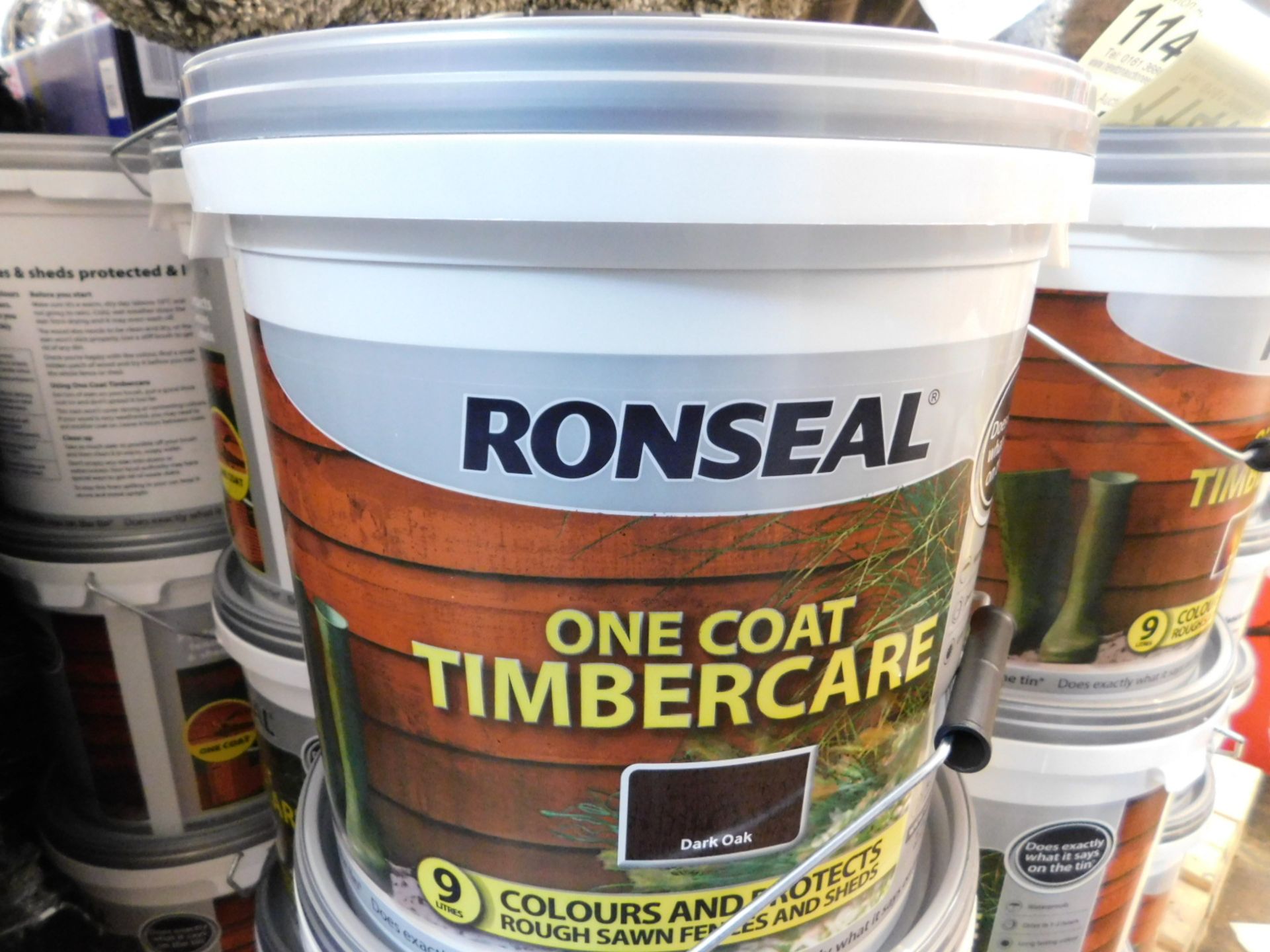 1 BRAND NEW TUB OF RONSEAL ONE COAT TIMBERCARE DARK OAK 9 LITRES RRP £12.99