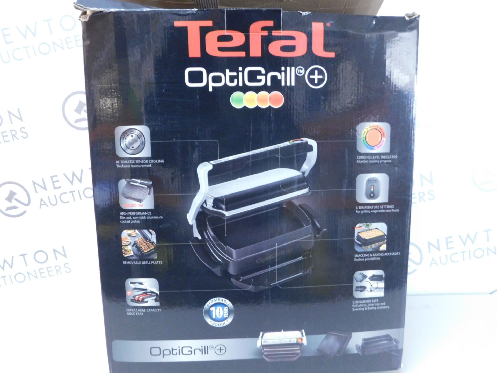 1 BOXED TEFAL GC715D40 OPTIGRILL+ WITH SNACK TRAY RRP £149.99