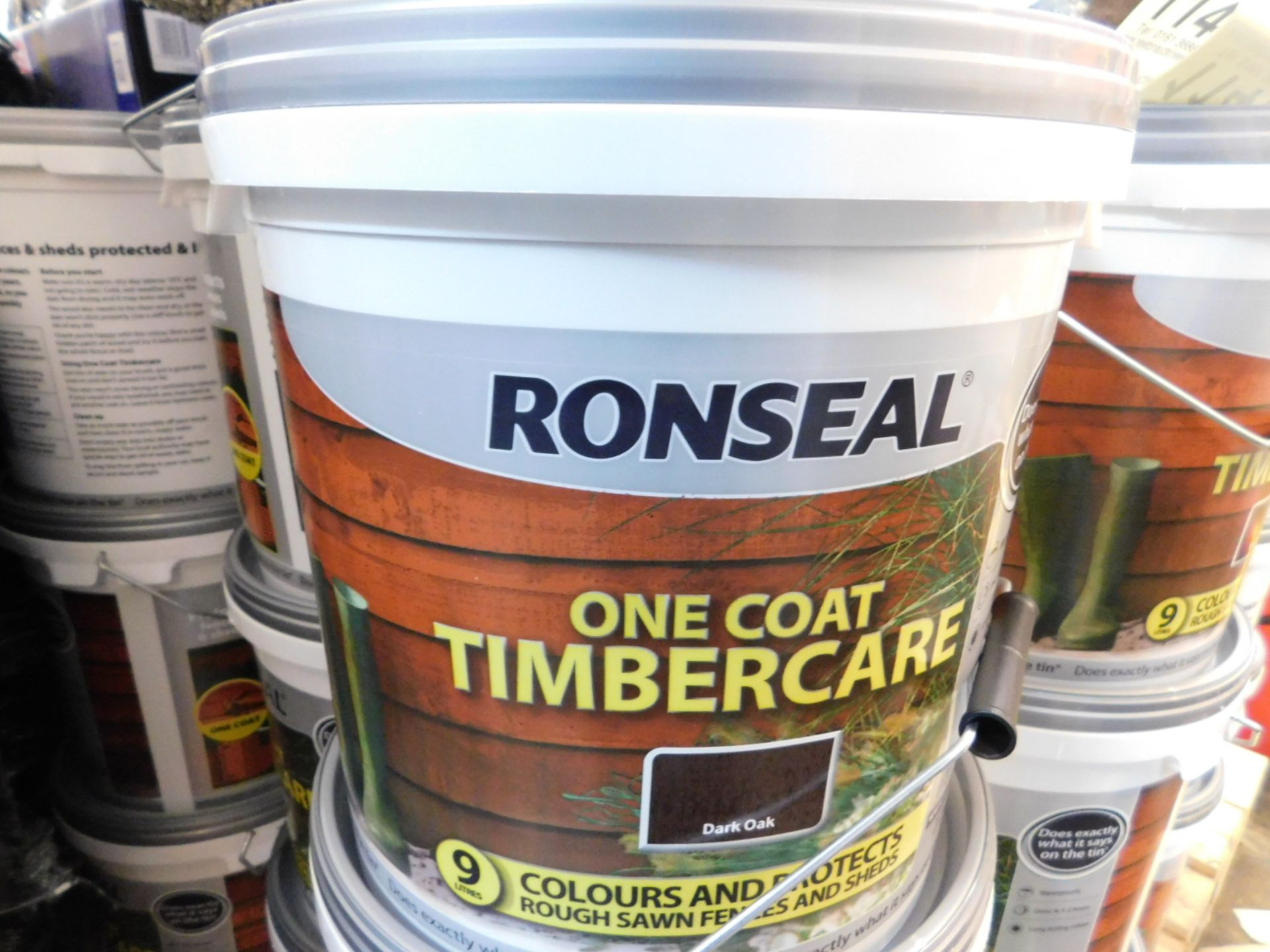 1 BRAND NEW TUB OF RONSEAL ONE COAT TIMBERCARE DARK OAK 9 LITRES RRP £12.99