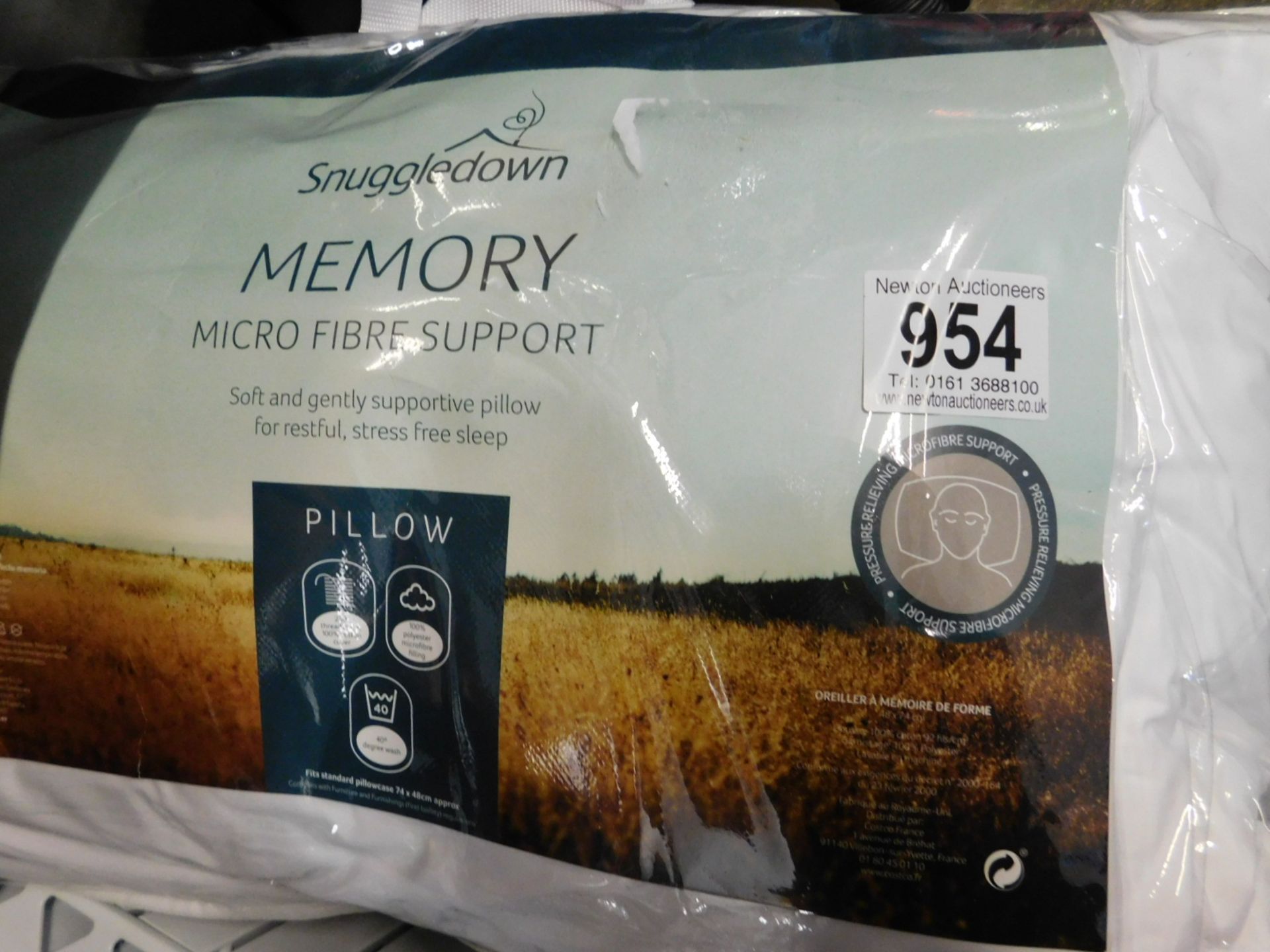 1 BAGGED SNUGGLEDOWN MEMORY MICRO FIBRE SUPPORT PILLOW RRP £42.99