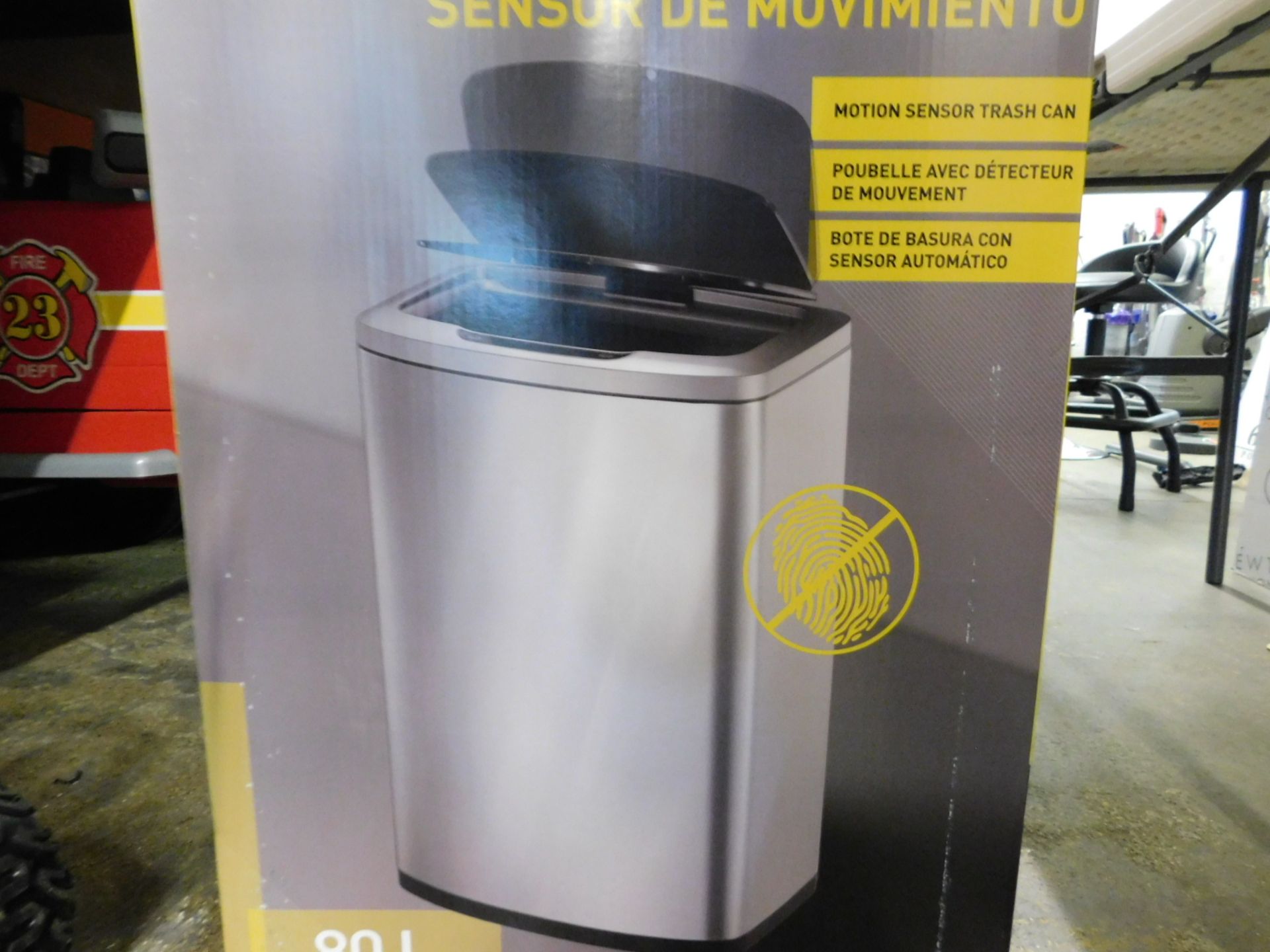 1 BOXED SENSIBLE ECO LIVING MOTION SENSOR 80L TRASH CAN RRP £149.99