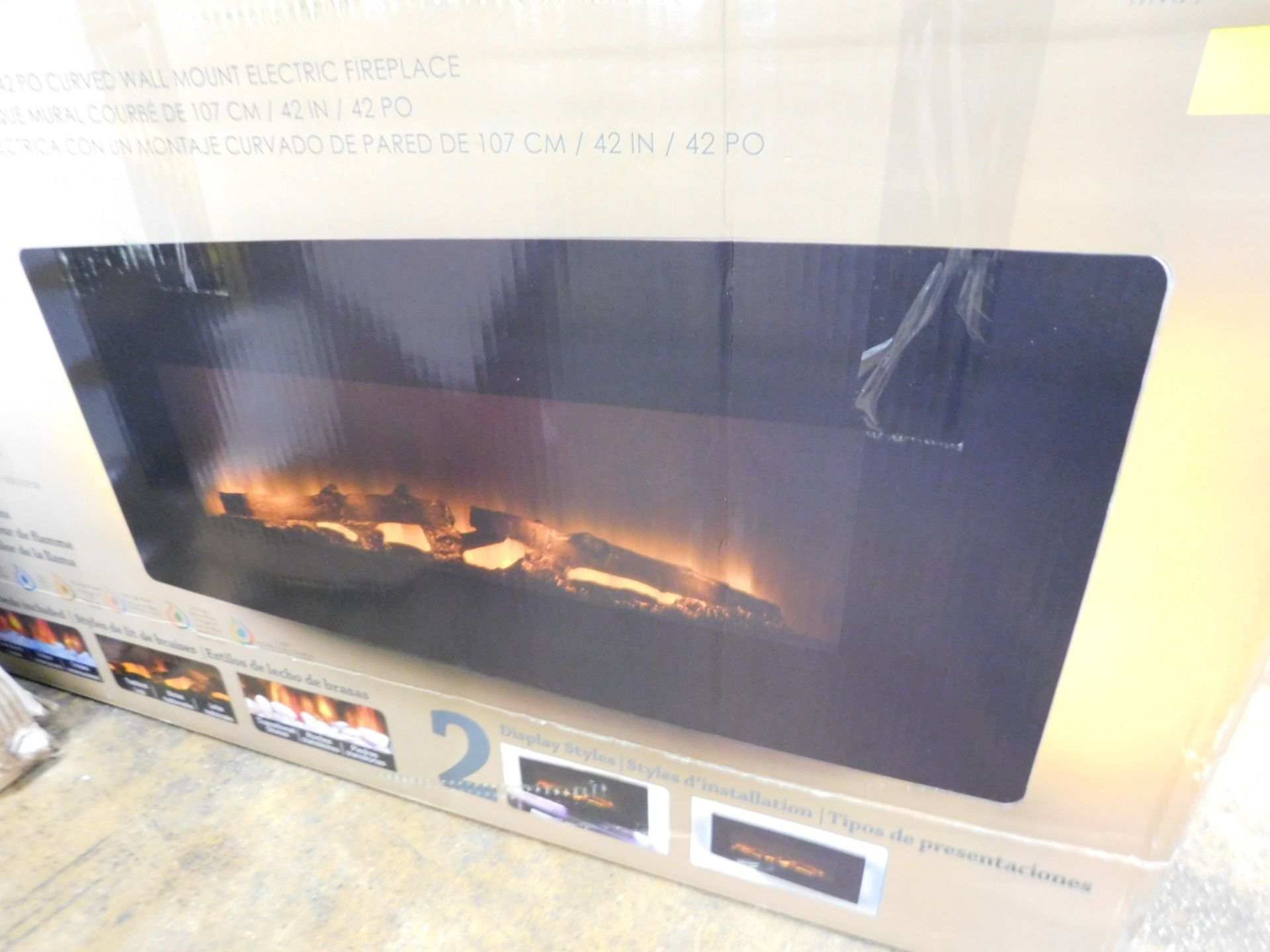 1 BOXED MUSKOKA CURVED WALL MOUNT ELECTRIC FIREPLACE RRP £399