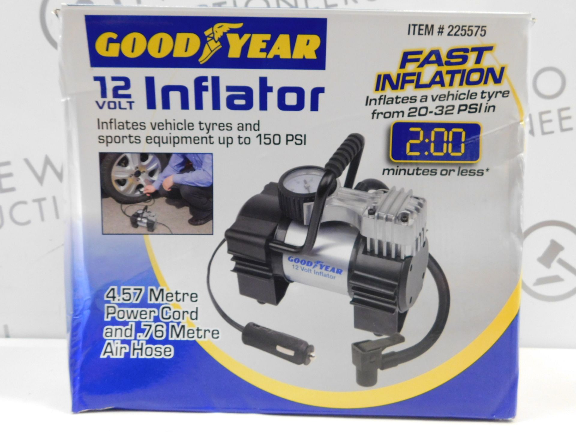 1 BOXED GOODYEAR 12 VOLT AIR INFLATOR RRP £44.99