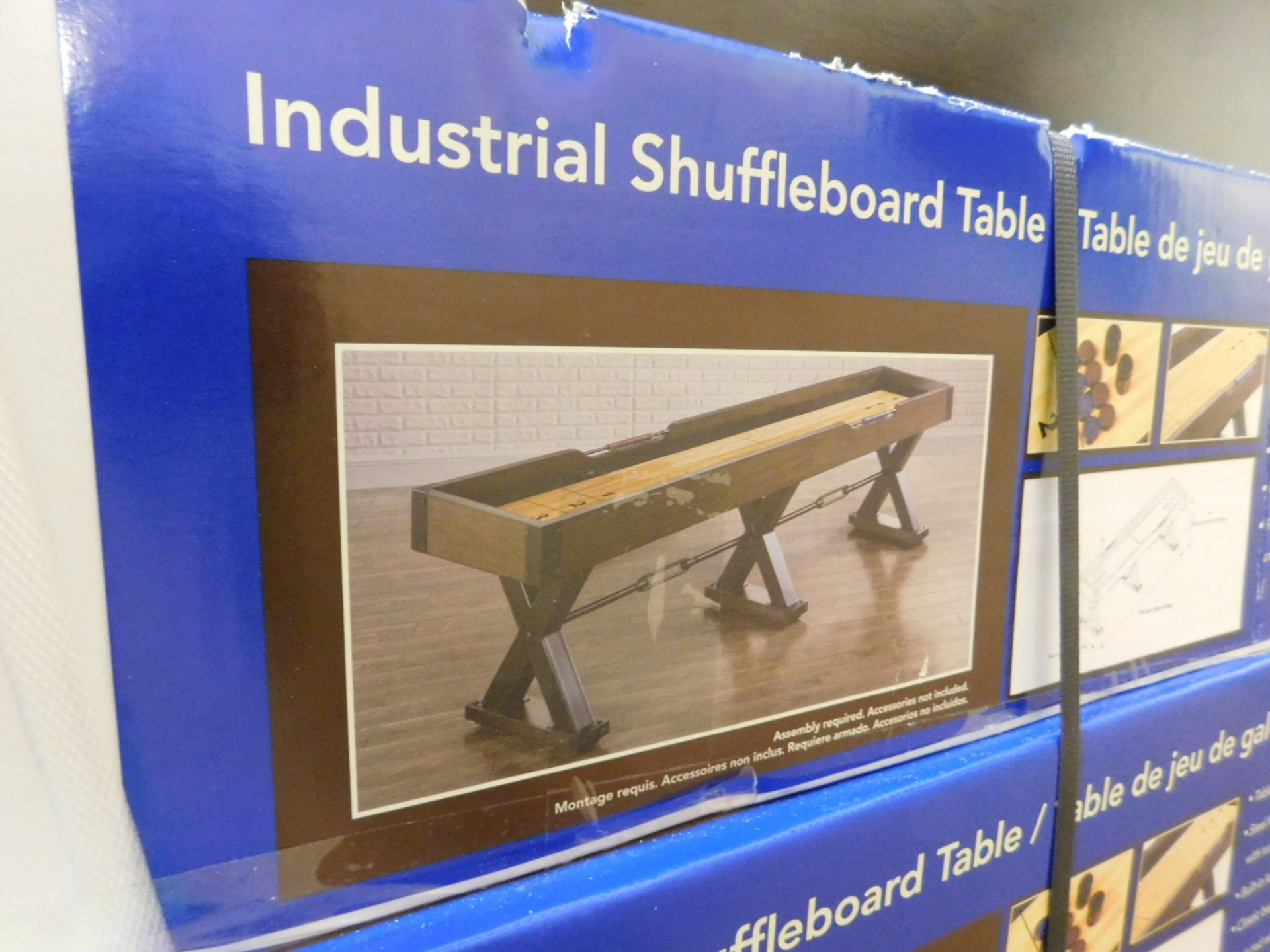 1 BRAND NEW BOXED VINTAGE 9FT INDUSTRIAL SHUFFLEBOARD TABLE RRP £499