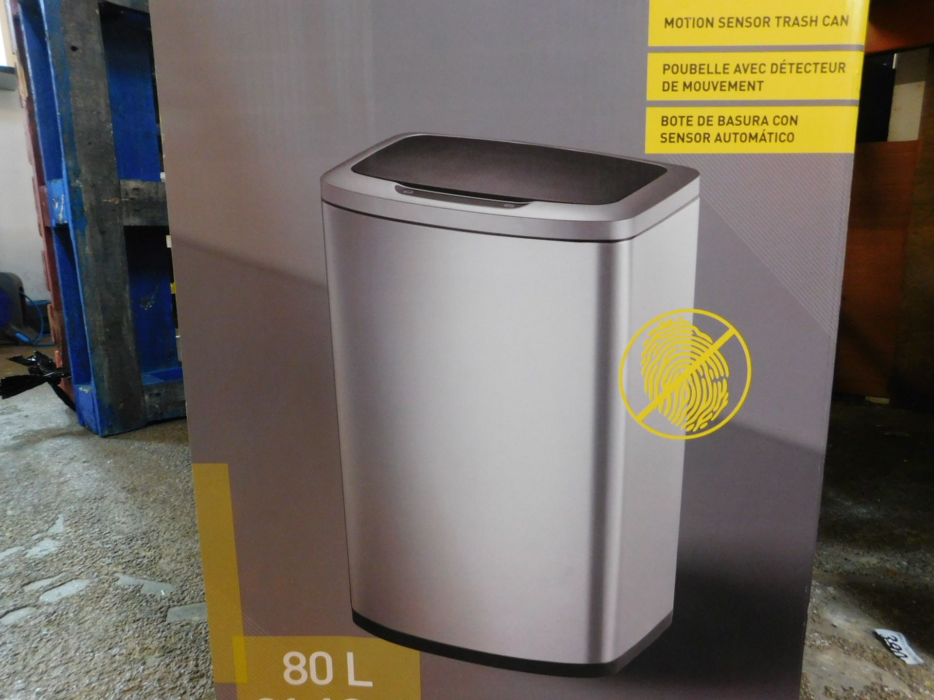 1 BOXED SENSIBLE ECO LIVING MOTION SENSOR 80L TRASH CAN RRP £149.99