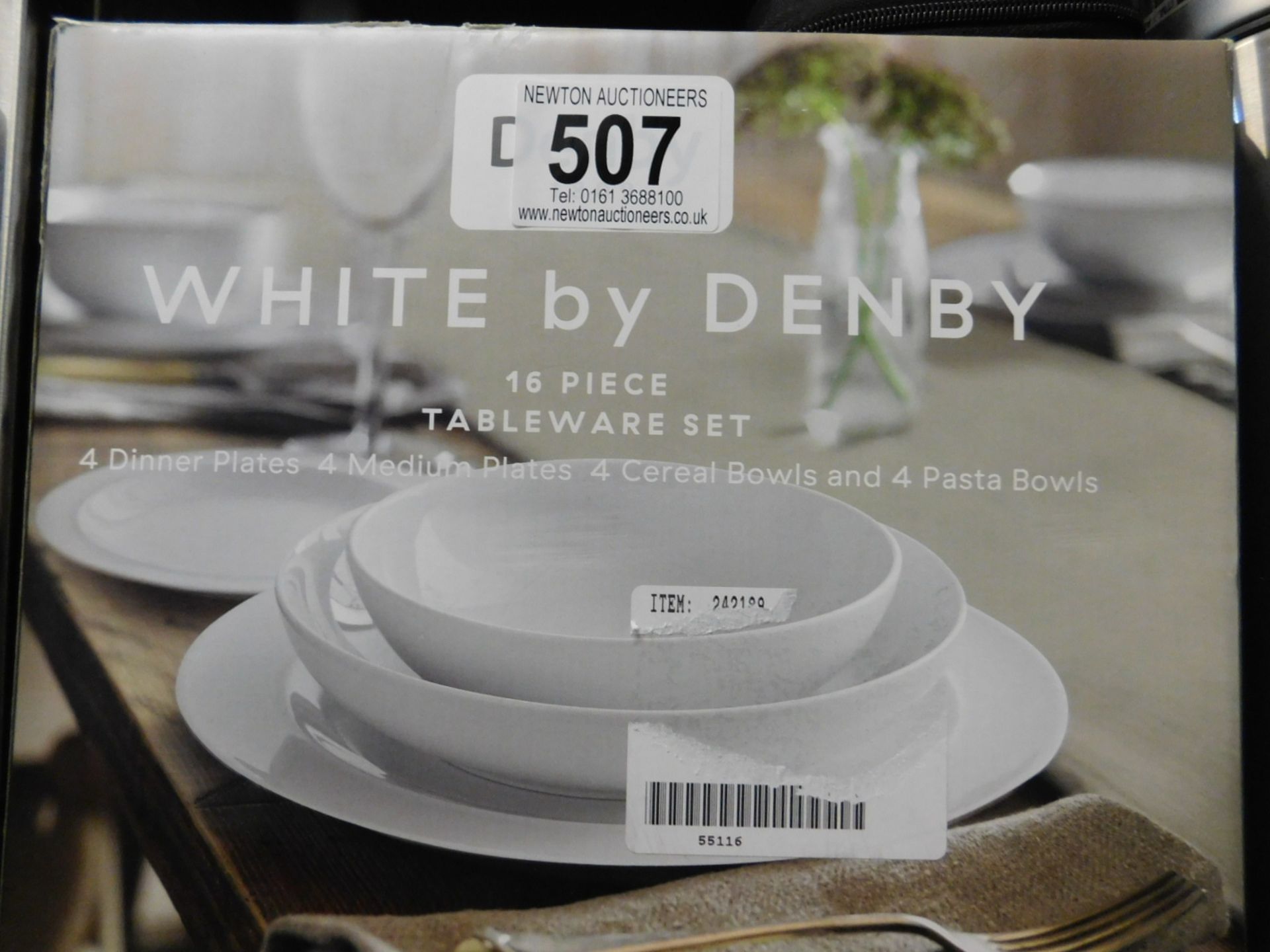 1 BOXED DENBY WHITE 16 PIECE TABLEWARE SET RRP £179.99