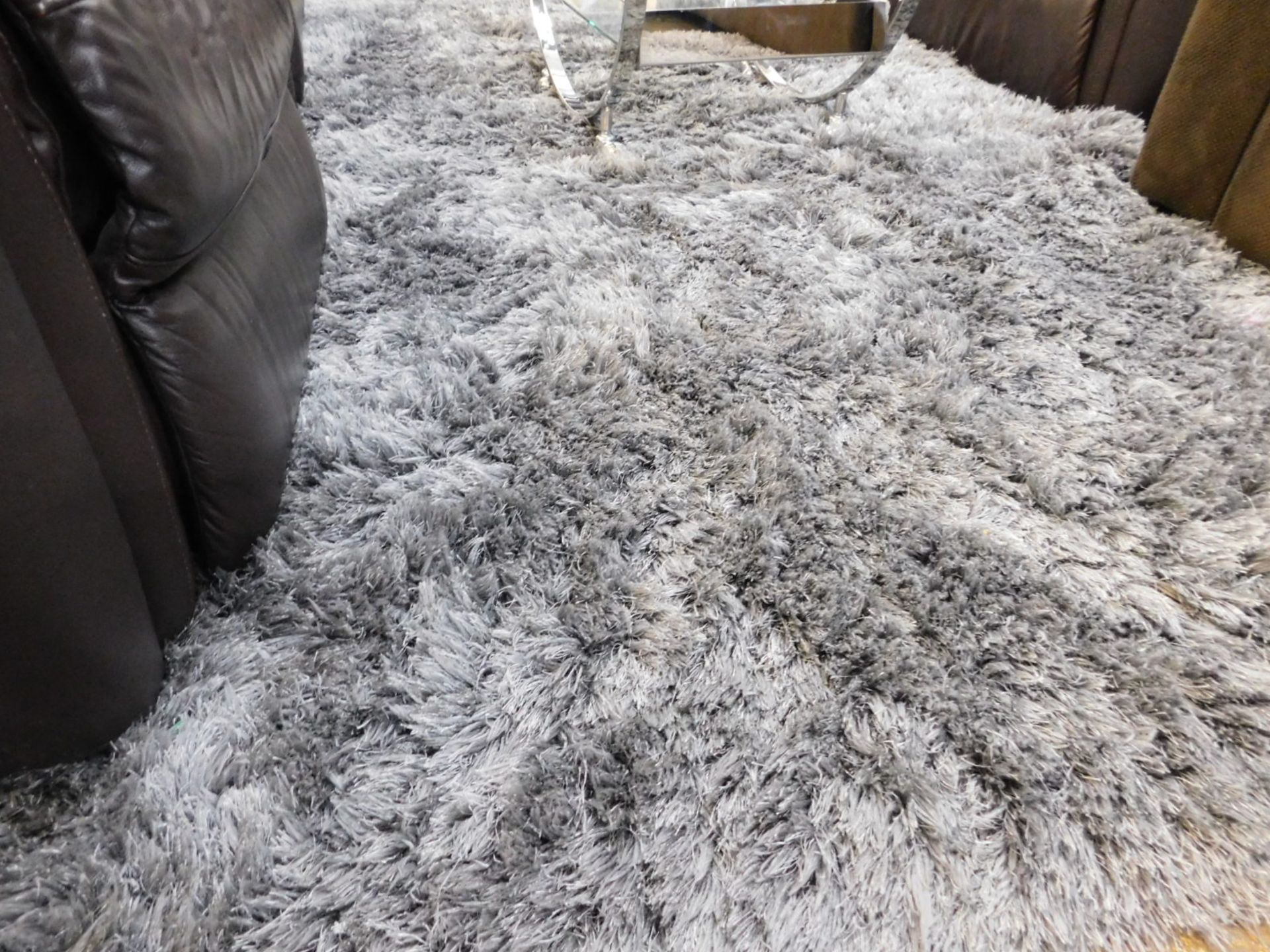 1 DYNAMIC RUGS LUXE GREY SHAGGY RUG APPROX 150CM BY 250CM RRP £129