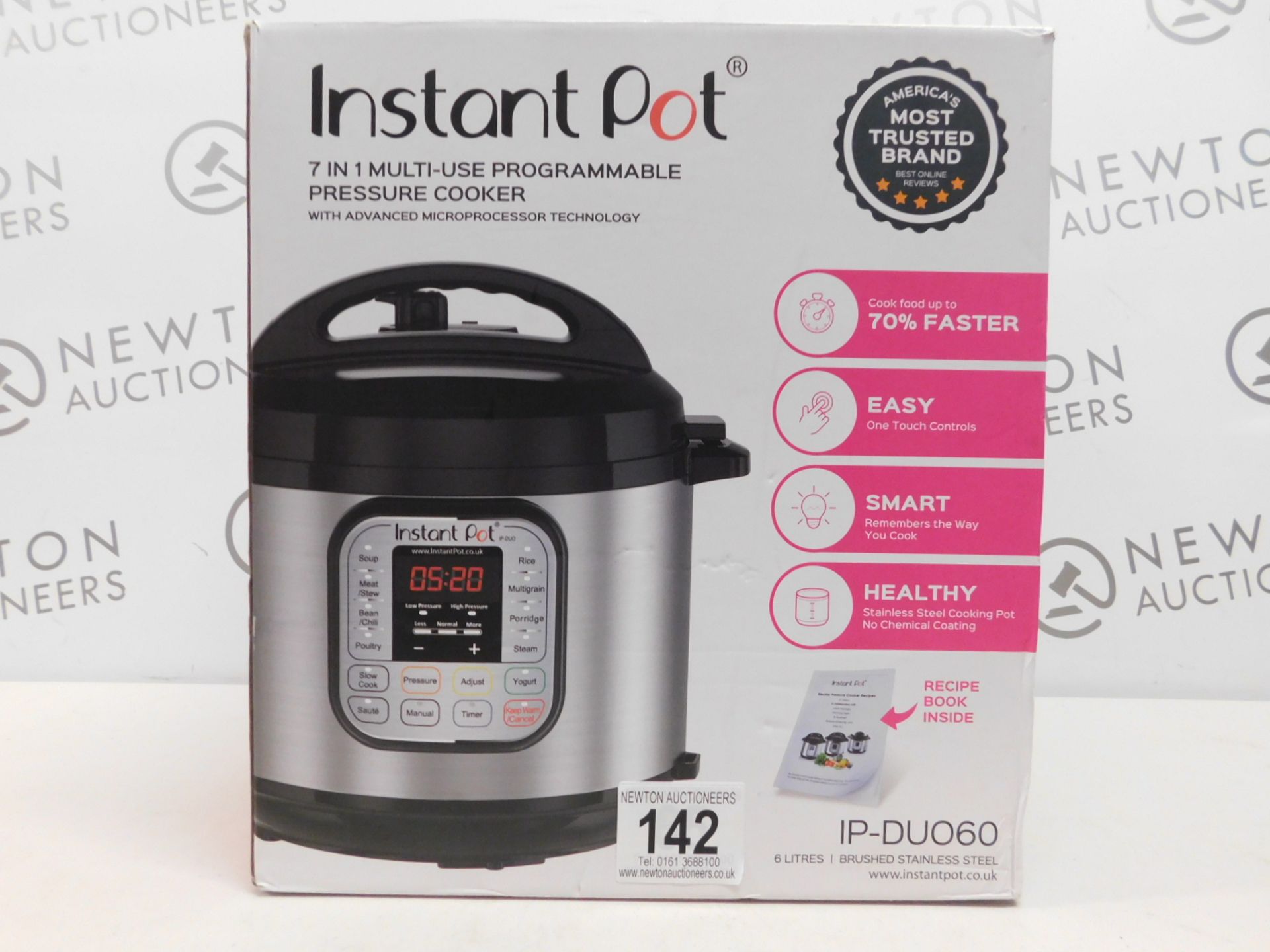 1 BOXED INSTANT POT IP-DUO60 7 IN 1 MULT-FUNCTIONAL COOKER RRP £159.99
