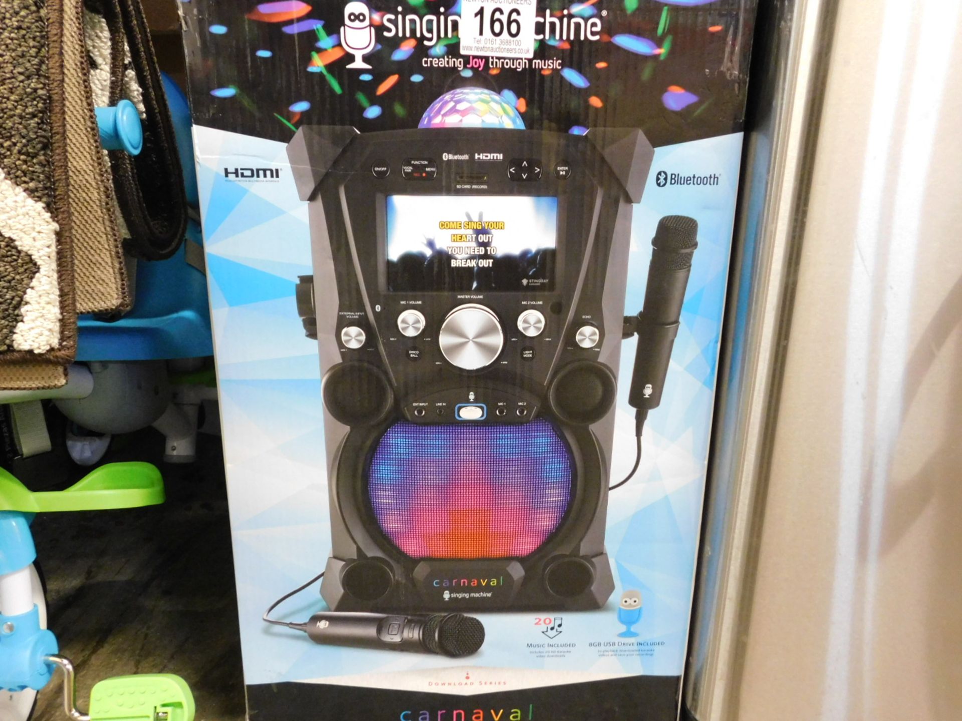 1 BOXED SINGING MACHINE SDL9035 CARNAVAL PORTABLE HD KAROAKE SYSTEM RRP £249.99 (WORKING)