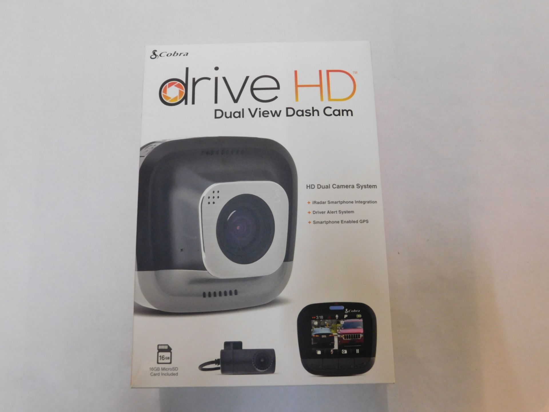 1 BOXED COBRA DRIVE HD DUAL VIEW DASH CAM RRP £199