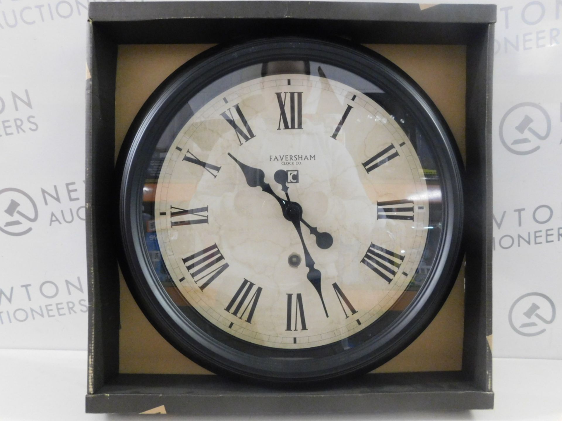 1 BOXED FAVERSHAM CLOCK CO WHITE VINTAGE WALL CLOCK RRP £44.99