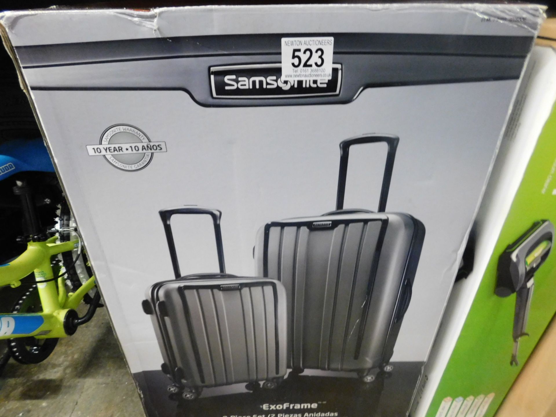 1 BOXED SAMSONITE EXOFRAME 2 PIECE DUAL SPINNER LUGGAGE SET RRP £229.99