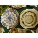 Decorative plates incl. Solian ware dessert set, Masons Ringtons blue and white calendar plate etc.