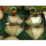 4 lustre Art Deco wall lights