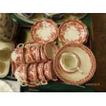 Edwardian Iron red patterned ground part 'Imp' bone china incl.