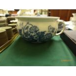 Blue and white chamber pot (basket of flowers) ex.