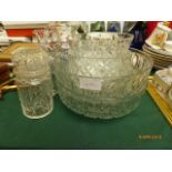 Selection of glass incl. water jug, pickle jar etc.