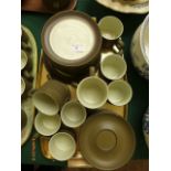 Further selection of 'Chevron' Denby ware pottery matching the previous lot of (x 10) coffee/tea