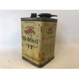 A Mobiloil 'TT' square quart oil can.