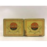 Two Newton Oils cigarette tins.