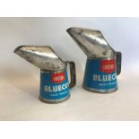 A Smiths Bluecol pint oil measure, in good condition and a matching half pint oil measure, both