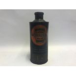 A Morrisol brand oil cylindrical quart can, full believed new old stock.