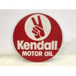 A Kendall Motor Oil circular double sided sign, dated 1990, 23" diameter.