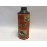 A Delco Lovejoy Shock Absorber Oil cylindrical quart oil can.