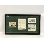 A framed and glazed collage of five Newton and Notwen advertisements, 21 3/4 x 12 1/4".