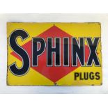 A Sphinx Plugs rectangular enamel sign by Wood & Penfold, some retouching to the edges, 24 x 16".