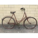 An early lady's bicycle marked to the frame: The Star, Wolverhampton, with leather Brooks saddle and