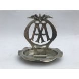 An AA showroom ashtray, Mayfair 1430, central badge nickel plated.