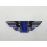 An Art Deco grey and blue enamel French badge.