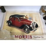 A Morris Fourteen Six colour advertisement.